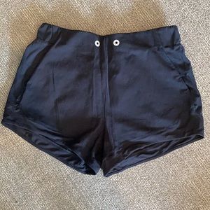 black athletic shorts